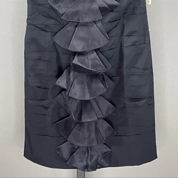 NEW! ALICE + OLIVIA BLACK SILK RUFFLE ACCENT COCKTAIL DRESS! WOMENS 4! - Picture 3 of 8